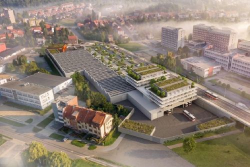 obrázek:V Komíně vznikne moderní zázemí pro trolejbusy. Součástí projektu budou i byty a zbrojnice