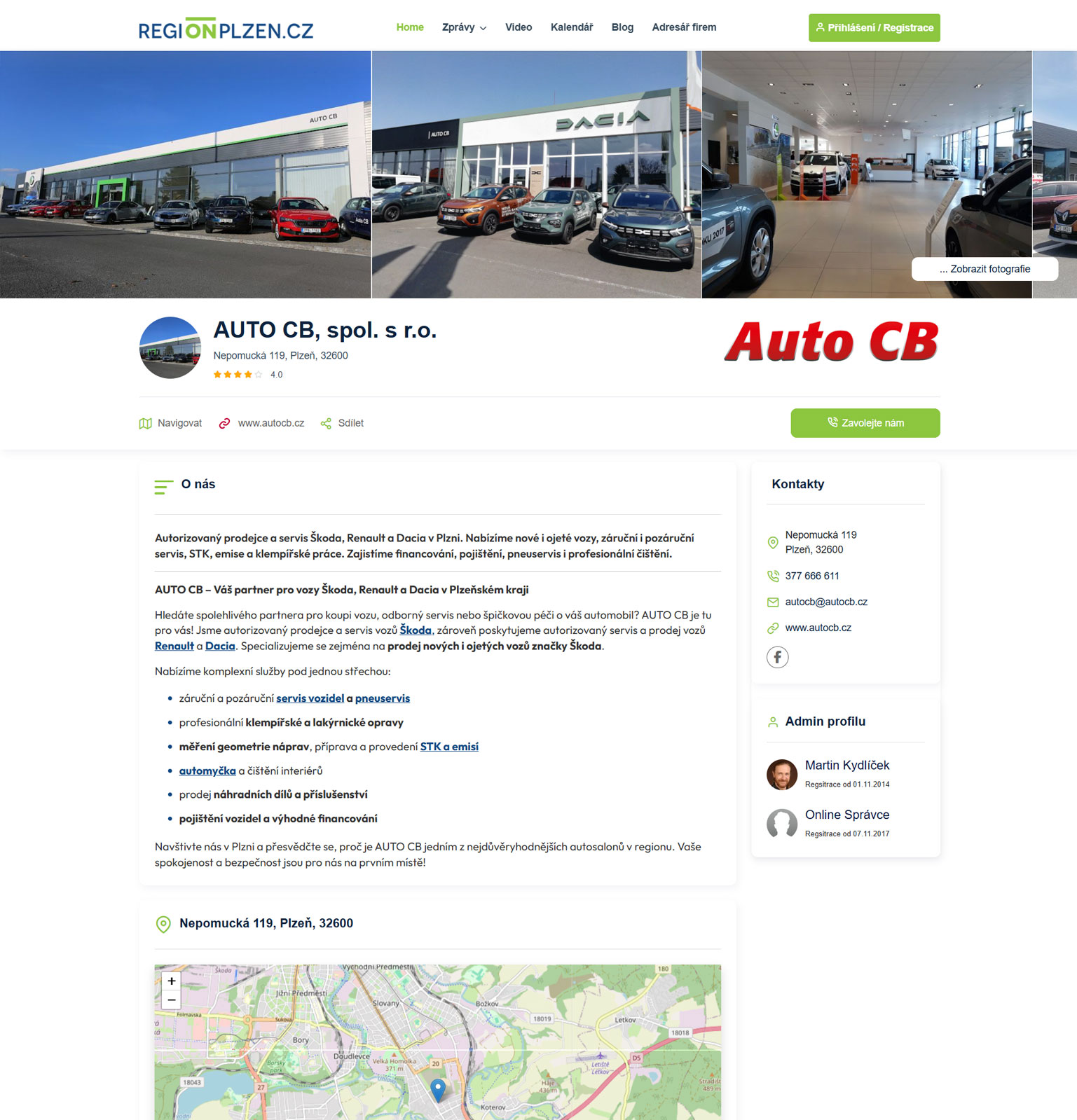 Regionální adresář – ukázka 3